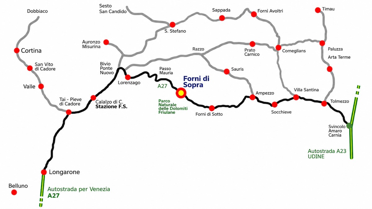 MAPPA COME ARRIVARE A FORNI DI SOPRA